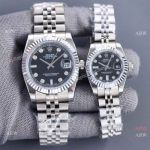 Swiss Quality Replica Rolex Datejust Citizen Watches Black Dial with Star Diamonds